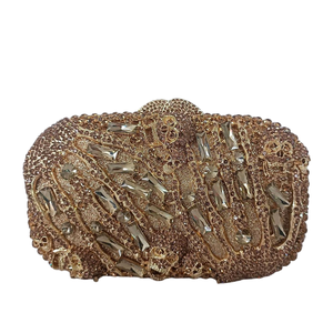 Bolso de mano único con diseño de mano de esqueleto y pedrería, deslumbrante bolso de noche con calavera de cristal, bolso de mano espeluznante de Halloween para mujer - Product Image 1