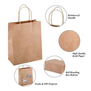 KM Ventes chaudes Prix raisonnable Sacs de shopping en papier kraft personnalisés avec logo pour les boissons - Product Image 2