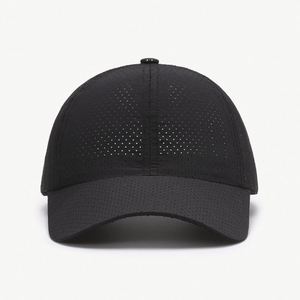 Gorra deportiva de verano al por mayor, gorra de béisbol impermeable transpirable de 6 paneles con agujero de red de Color sólido - Product Image 2
