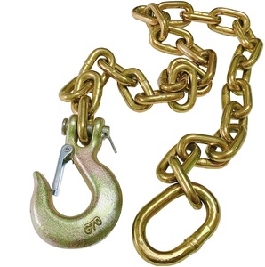 Cadena de seguridad de remolque con gancho oblongo y antideslizante, 3/8 "-36" G70, 26400lbs, Color amarillo, venta al por mayor - Product Image 2