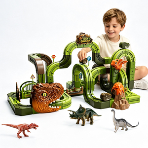 MILI Nouveau Ensemble de Construction Électrique 133 Pièces DIY : Train, Dinosaures et Voitures sur <span class=keywords><strong>Rail</strong></span>, Blocs de Construction Éducatifs pour Enfants - Product Image 1