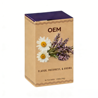 Sachets de thé mélangé à la lavande et à la camomille OEM - Thé aux herbes relaxant et apaisant favorisant le sommeil, réduisant le stress, qualité alimentaire 1,5g*18