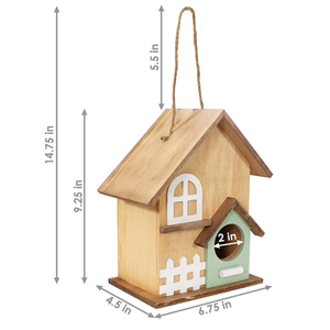 Haute qualité moderne vente en gros cabane rustique suspendue extérieur maison d'oiseau rustique jardin peint décoratif en bois extérieur nichoir - Product Image 3
