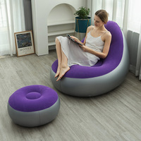 Canapé gonflable pliable et inclinable en PVC durable, fauteuil de détente portable pour l'extérieur