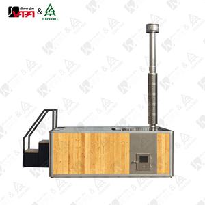 Bain à remous électrique à bois Vapa Square avec contrôle SpaNET, design moderne, hybride, pour usage extérieur - Product Image 4