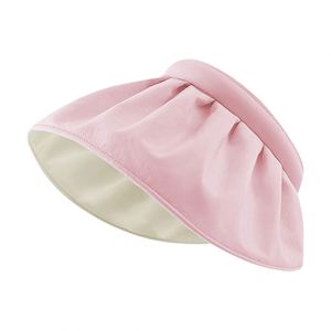 Chapeau de soleil en coquillage à visière ouverte pour femme, protection UV extérieure, pliable, avec protection faciale, grand bord, pour l'été - Product Image 2