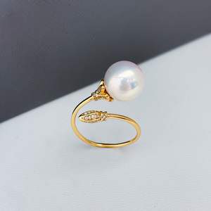 Base para Anillo de Plata S925, Accesorios para Perlas DIY, Anillo de Moda con Cuentas Redondas de 11-13 mm, Joyería de Diamantes 10071 - Product Image 3