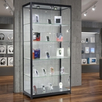 Vitrine à bijoux en verre trempé sans cadre de haute qualité, éclairage LED intégral, multi-niveaux, sur mesure, pour magasin de détail de luxe