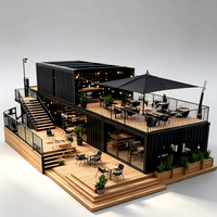 SKYLINE Maison conteneur modulaire démontable à deux étages de 20 pieds et 40 pieds, cabine, café, bar, restaurant, salle de sport, hôtel, bâtiment commercial