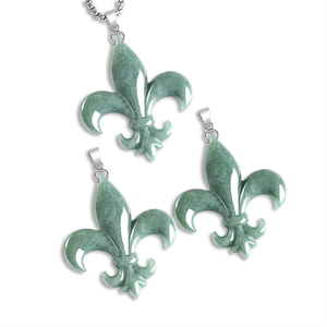 Collar con Colgante de Jade Natural Genuino, Flor de Iris Verde Esmeralda, Plata S925 Chapada en Oro, Incrustaciones de Jade, Estilo Hip Hop, Regalo Budista - Product Image 2