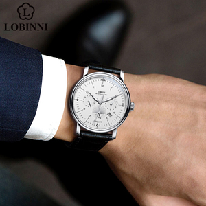 Montres de luxe Lobinni pour hommes, livraison directe, montre mécanique en acier inoxydable, cadran rond, cristal saphir, 5 ATM, pour homme - Product Image 4