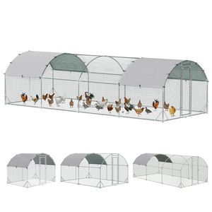 Outdoor Walk-in Dome Roof Large Galvanized Metal Chicken <strong>Run</strong> Enclosure with Entrance for Poultry - Product Image 1