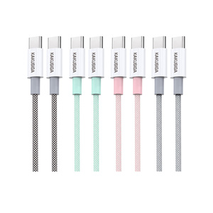 Câble de données pour téléphone portable KSC-723 USB type C, 5 câbles disponibles, 20 W, 60 W, tressé en nylon, 2,4 A, chargeur <span class=keywords><strong>mural</strong></span> - Product Image 1
