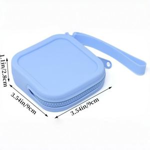Custom LOGO 3.54in Portable Waterproof Silicone Coin Purse Mini Storage Pouch with Zipper and Wrist Strap Change Receipts <b>Keys</b> - Product Image 2