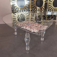 Mesa de Comedor Plegable Transparente de Acrílico Moderno, Resistente, para Interiores y Exteriores, para Bodas, Hoteles, Precio de Fábrica