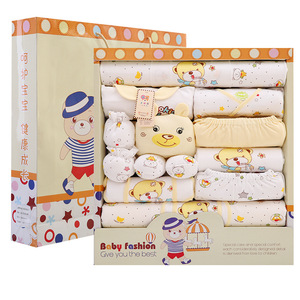 Nouveauté 2021, vêtements pour bébé 100% coton, coffret cadeau pour nouveau-né, pleine lune, 17 pièces, style européen-américain, motif de dessin animé, unisexe - Product Image 1
