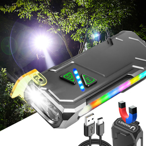 Linterna <span class=keywords><strong>LED</strong></span> Antorcha Recargable 15 Modos Clip de Metal RGB Luz Magnética Fidget Juguete Aliviar La Ansiedad Camping Emergencia Blacklight - Product Image 3