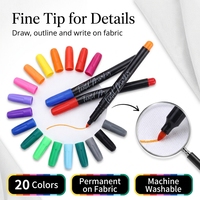 Ensemble de stylos marqueurs textiles personnalisés, 20 couleurs, imperméables, permanents, pour dessin sur tissu, t-shirt, art textile