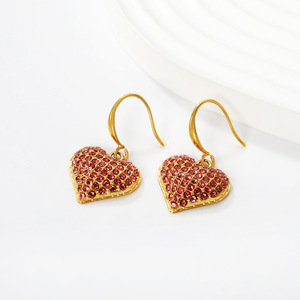 ต่างหูรูปหัวใจ สแตนเลสสตีล ชุบทอง 18k ประดับไมโครอินเซิร์ต เครื่องประดับสำหรับงานปาร์ตี้ ต่างหูแฟชั่นสำหรับผู้หญิง - Product Image 2