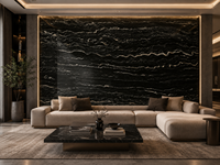 Dalles de quartzite noir ciel pour plans de travail de cuisine, pavés extérieurs, murs de salle de bain, tables basses, escaliers et grands panneaux muraux