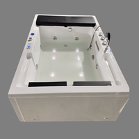 Baignoire Spa 2 Personnes 1800x1200mm avec Moteur Chauffant Certifié CE, Massage Combo 6 Jets (Hydromassage à Air), Cascade et Jets, pour Hôtels