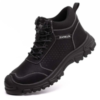 Chaussures de travail unisexes JIANKUN en cuir microfibre imperméable avec embout en acier, chaussures de sécurité en cuir véritable