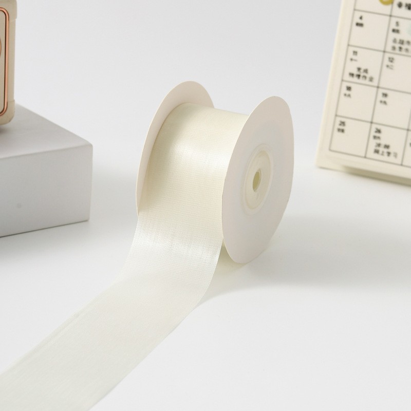 Ruban de soie 4 cm [-blanc 1 yard] (100 yards/rouleau)