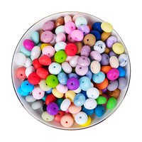 En stock Perles d'abacus petites de 14 mm Perles en silicone Modèle pour bijoux DIY Perles intercalaires ovales Accessoires de bracelet en gros