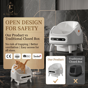 Bac à litière intelligent semi-ouvert silencieux 35 dB, capacité 8L, autonomie 10 jours, détection de présence du chat, contrôle par application, pour les vendeurs e-commerce aux États-Unis - Product Image 3