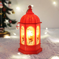 Lanterne décorative de Noël portable, veilleuse électronique lumineuse en plastique, dessin animé Père Noël Bonhomme de neige, cadeau de Noël