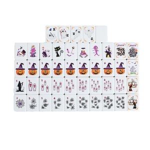 Jeu de mahjong américain en acrylique à quatre couches, thème Halloween orange, ambiance festive - Product Image 5