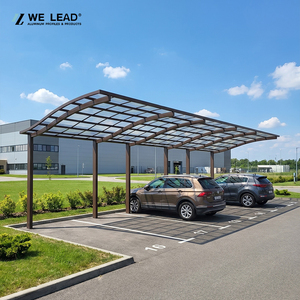 WE LEAD Carport en aluminium avec toit en polycarbonate, design en arche, style moderne, pour 3 voitures, imperméable, structure thermolaquée - Product Image 2