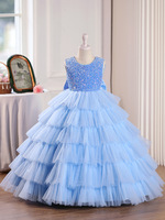 Robe de fille en tulle, robe bouffante, robe dos nu, robe de princesse pour anniversaire