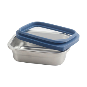 Contenedor de Alimentos Rectangular de Acero Inoxidable con Tapa de Plástico Azul Hermética a Prueba de Fugas, Lonchera de un Solo Compartimento - Product Image 4