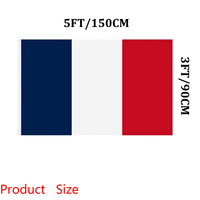 Drapeau français en polyester de qualité supérieure, 90x150cm, couleurs vives, résistant à la décoloration, drapeau national pour décoration intérieure et extérieure, événements sportifs