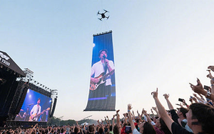 P25โดรน5*10ม. หน้าจอสิ่งทอลายท้องฟ้าบินได้ CE ROHS B1กันไฟกันน้ำโมดูลจอ LED IP67แบบปรับแต่งได้ - Product Image 5