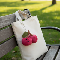 Porte-clés en peluche cerise, rembourré en coton PP, 0-10 cm, personnalisable, mignon, jouet en peluche en forme de fruit, accessoires de fête, pendentif de sac à dos
