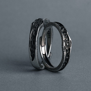 Abyss <b>Rings</b> For Men And Women 925 Sterling <b>Silver</b> Geometric Design <b>Adjustable</b> Couple <b>Ring</b> Unisex Jewelry Gift - Product Image 2