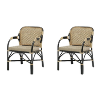 Fauteuil d'extérieur Boneto en rotin naturel artisanal, style asiatique, pour jardin, bistrot, hôtel, appartement