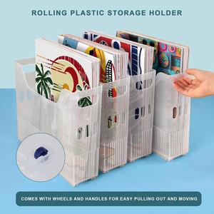 Lot de 4 bacs de rangement blancs pour organisation, bacs de rangement pour garde-manger, rangement de papier pour scrapbooking, organisateur de rangement pour carton - Product Image 2