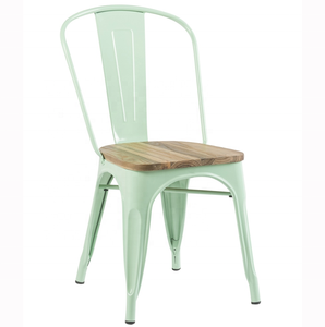 Industrial Rustic Cafe <b>Restaurant</b> Wooden Seat <b>Chairs</b> Metal Painting Tolix Dining <b>Chair</b> - Product Image 4