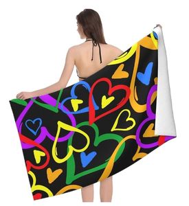 Serviette <span class=keywords><strong>de</strong></span> plage et <span class=keywords><strong>de</strong></span> piscine en microfibre à impression arc-en-ciel Gay Pride personnalisée 32in X 52in couverture <span class=keywords><strong>de</strong></span> sports d'été à séchage rapide sans <span class=keywords><strong>sable</strong></span> - Product Image 3