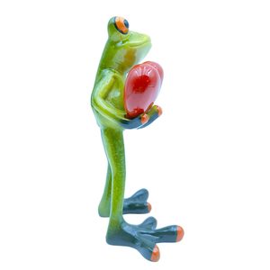 Dessin animé créatif <span class=keywords><strong>debout</strong></span> <span class=keywords><strong>grenouille</strong></span> tenant coeur résine artisanat décoration pour jardin maison bureau décoration ornements - Product Image 6