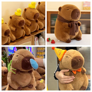 Más vendido: Juguete de peluche de visón feo-adorable, bufanda, muñeco, gorro de cumpleaños, animal de peluche divertido, capibara de peluche con mocos - Product Image 2