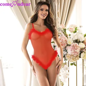 Wholesale Good Quality Sexy lingerie furry temptation passion perspective suit clothes teddies bodysuits lingerie