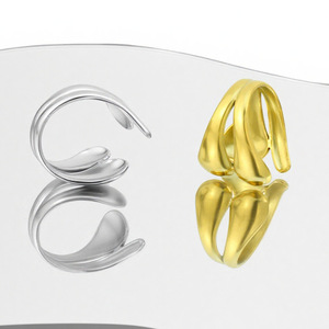 Popular Innovative Design Irregular Geometric Water Drop <b>Ring</b> Simple Style Unisex's Stainless Steel <b>Rings</b> Wholesale Jewelry - Product Image 3