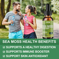 Gouttes de mousse de mer irlandaise en vrac, marque privée OEM, supplément naturel et biologique pour la santé de la peau et des cheveux, gouttes liquides de mousse de mer