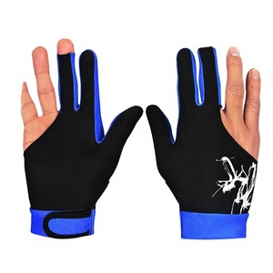 Guantes de Snooker Upaaq de 3 Dedos, de Nailon, Negros y Azules, Ligeros, para Juego de Billar - Product Image 3