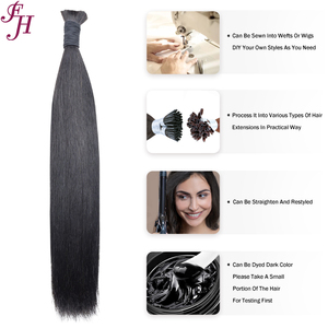 Fh 16-24Inch Nguyên Liệu Tóc Con Người Bện Số Lượng Lớn Không Có Sợi Ngang 100G Lớp Biểu Bì Phù Hợp Bán Buôn Xoăn Boho Bím Tóc Con Người Số Lượng Lớn - Product Image 4