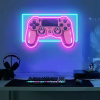 Enseignes au néon en acrylique en gros-Lumières de logo LED personnalisées imprimées UV pour salles de jeux et entreprises, décoration murale RVB durable
